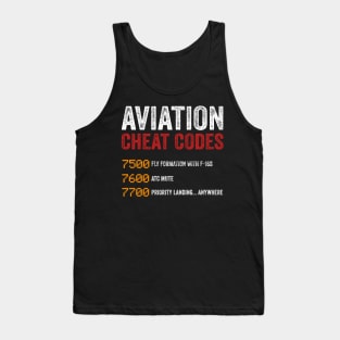 Aviation Cheat Codes Pilot Funny Aviation Lover Tank Top